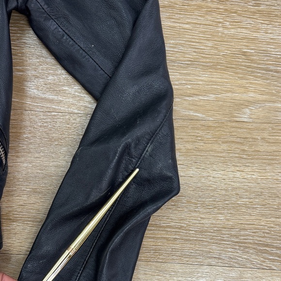 All Saints Balfern Biker Moto Leather Jacket Size 0 - Picture 12 of 16